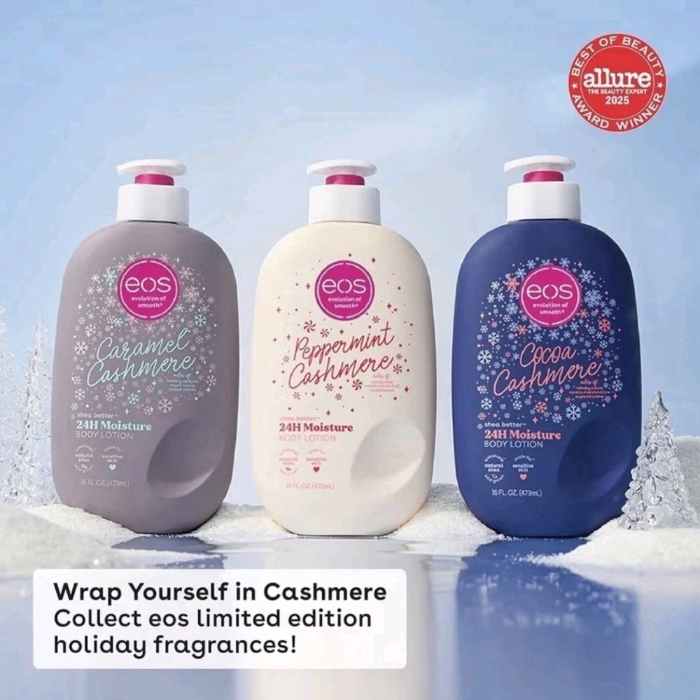 NEW EOS Holiday Cashmere Lotion Bundle (3)| Peppermint & Cocoa | Limited Edition - Picture 2 of 3